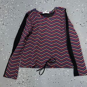 BCBGeneration Chevron Pattern Long Sleeve Top